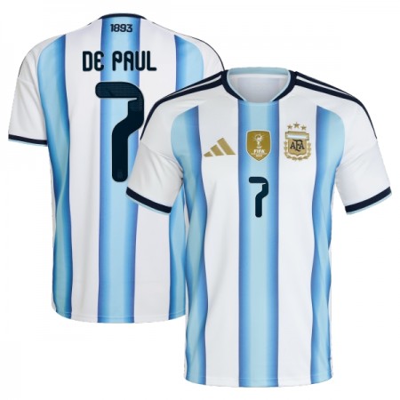 Argentinië De Paul 7 Thuisshirt World Cup 2026