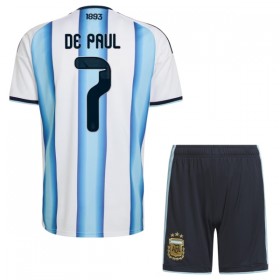 Argentinië De Paul 7 Thuistenue World Cup 2026 - Kids