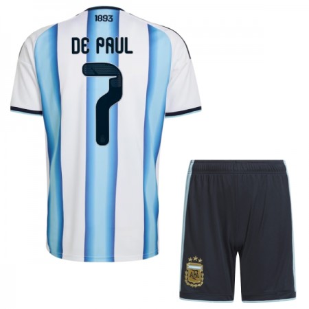 Argentinië De Paul 7 Thuistenue World Cup 2026  - Kids