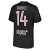 Paris Saint Germain D. Doue 14 Jordan Vierde Shirt 2025-26