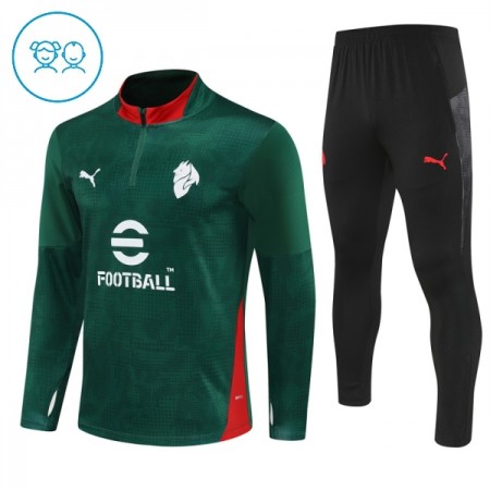 AC Milan Groene Trainings Sweatshirt Kwart-Zip 2025-26 - Kids AC Milan Groene Trainings Sweatshirt Kwart-Zip 2025-26 - Kids