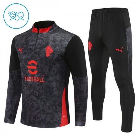 AC Milan Zwarte Trainings Sweatshirt Kwart-Zip 2025-26  - Kids