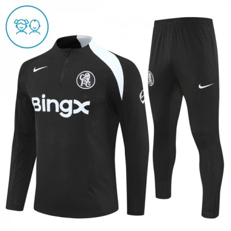 Chelsea Zwarte Trainings Sweatshirt Kwart-Zip 2025-26 - Kids Chelsea Zwarte Trainings Sweatshirt Kwart-Zip 2025-26 - Kids