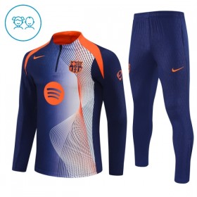 FC Barcelona Blauwe Trainings Sweatshirt Kwart-Zip 2025-26  - Kids