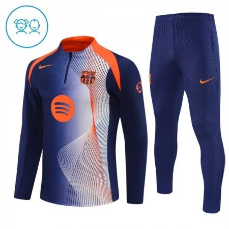 FC Barcelona Blauwe Trainings Sweatshirt Kwart-Zip 2025-26  - Kids