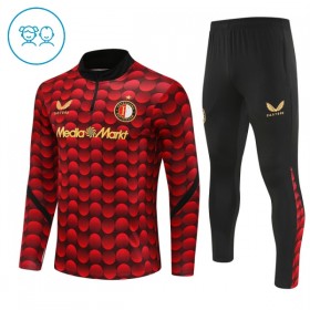 Feyenoord Rotterdam Rode Trainings Sweatshirt Kwart-Zip 2025-26 - Kids