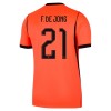 Nederland Frenkie de Jong 21 Thuisshirt World Cup 2026