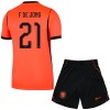 Nederland Frenkie de Jong 21 Thuistenue World Cup 2026  - Kids