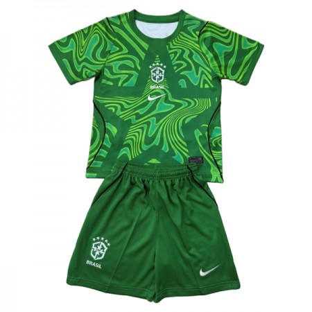 Brazilië Doelman Thuistenue World Cup 2026 Groene - Kids Brazilië Doelman Thuistenue World Cup 2026 Groene - Kids