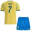Brazilië Vini JR. 7 Thuistenue World Cup 2026  - Kids