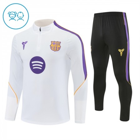 Barcelona Witte Trainings Sweatshirt Kwart-Zip 2026-27 - Kids Barcelona Witte Trainings Sweatshirt Kwart-Zip 2026-27 - Kids