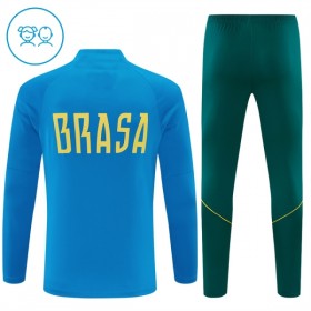 Brazilië Blauwe Trainings Sweatshirt Kwart-Zip 2026-27  - Kids