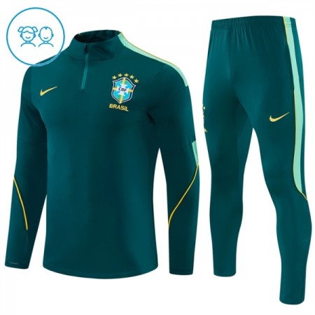 Brazilië Groene Trainings Sweatshirt Kwart-Zip 2026-27 - Kids Brazilië Groene Trainings Sweatshirt Kwart-Zip 2026-27 - Kids