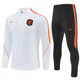 Nederland Witte Trainings Sweatshirt Kwart-Zip 2026-27
