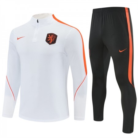 Nederland Witte Trainings Sweatshirt Kwart-Zip 2026-27 Nederland Witte Trainings Sweatshirt Kwart-Zip 2026-27