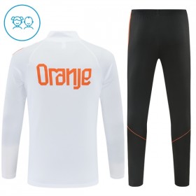 Nederland Witte Trainings Sweatshirt Kwart-Zip 2026-27  - Kids