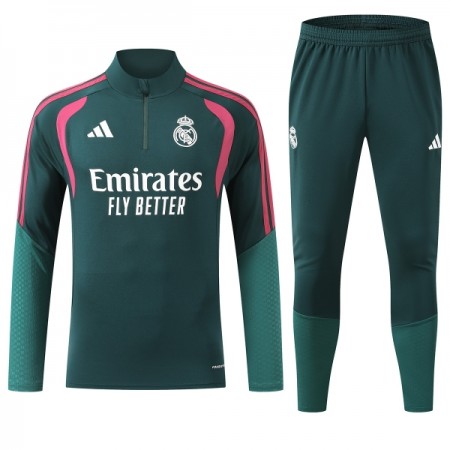 Real Madrid Groene Trainings Sweatshirt Kwart-Zip 2026-27 Real Madrid Groene Trainings Sweatshirt Kwart-Zip 2026-27